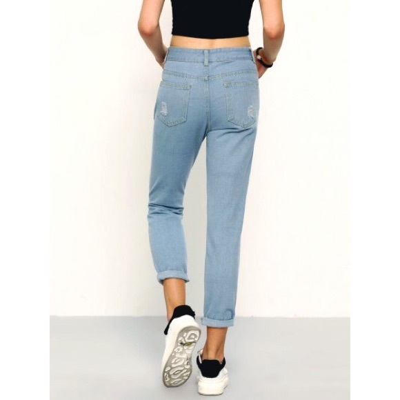 High waisted distress skinny jeans - Picture 3 of 5
